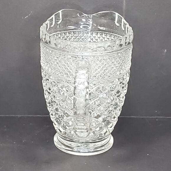 Vtg Anchor Hocking Wexford Diammond Cut Juice Pitcher MCM Tableware - Picture 4 of 9